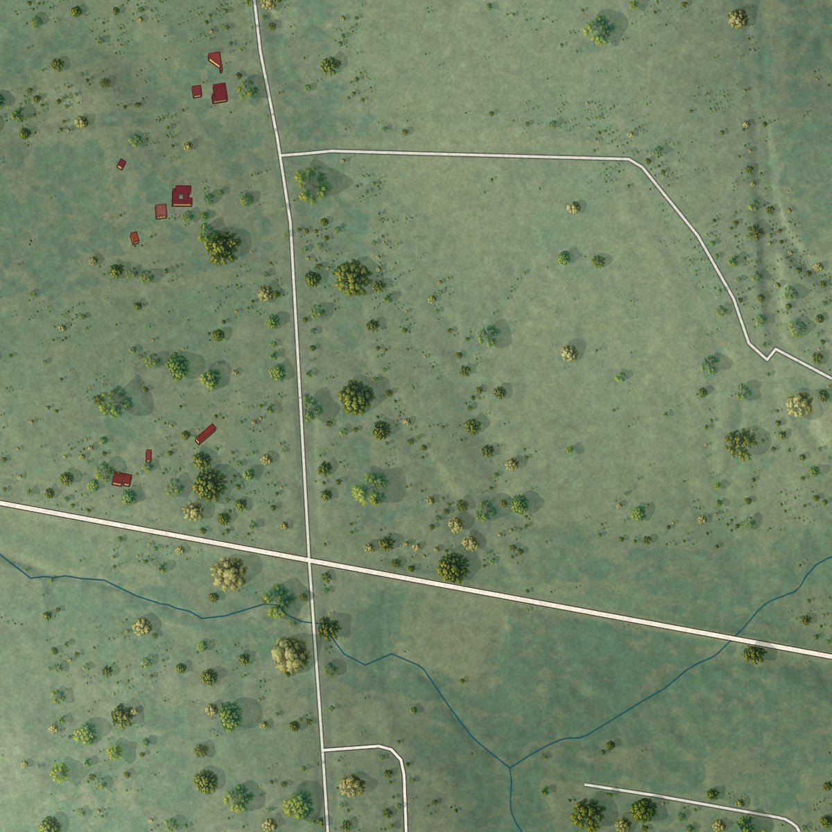 Second close-up of the map of Scottsville, Texas print showing more streets and buildings