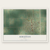 Sebastian, Texas map print, the full design