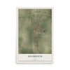 Map of Shamrock, Texas, 12 x 18 inch unframed archival matte print
