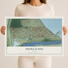 Map of Shoreacres, Texas, 12 x 18 inch unframed archival matte print