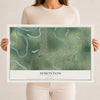 Map of Simonton, Texas, 12 x 18 inch unframed archival matte print