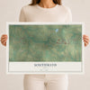 Map of Southmayd, Texas, 12 x 18 inch unframed archival matte print
