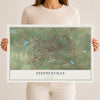 Map of Stephenville, Texas, 12 x 18 inch unframed archival matte print