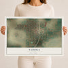 Map of Tahoka, Texas, 12 x 18 inch unframed archival matte print