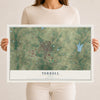 Map of Terrell, Texas, 12 x 18 inch unframed archival matte print