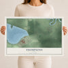 Map of Thompsons, Texas, 12 x 18 inch unframed archival matte print