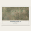 Thompsonville, Texas map print, the full design