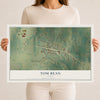 Map of Tom Bean, Texas, 12 x 18 inch unframed archival matte print