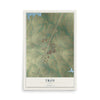 Map of Troy, Texas, 12 x 18 inch unframed archival matte print