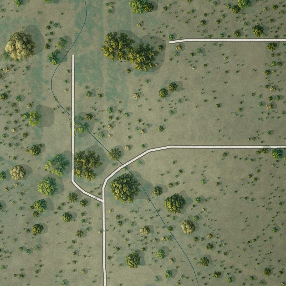 Close-up of the map of Valle Verde, Texas print showing street and building detail