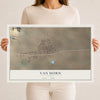 Map of Van Horn, Texas, 12 x 18 inch unframed archival matte print