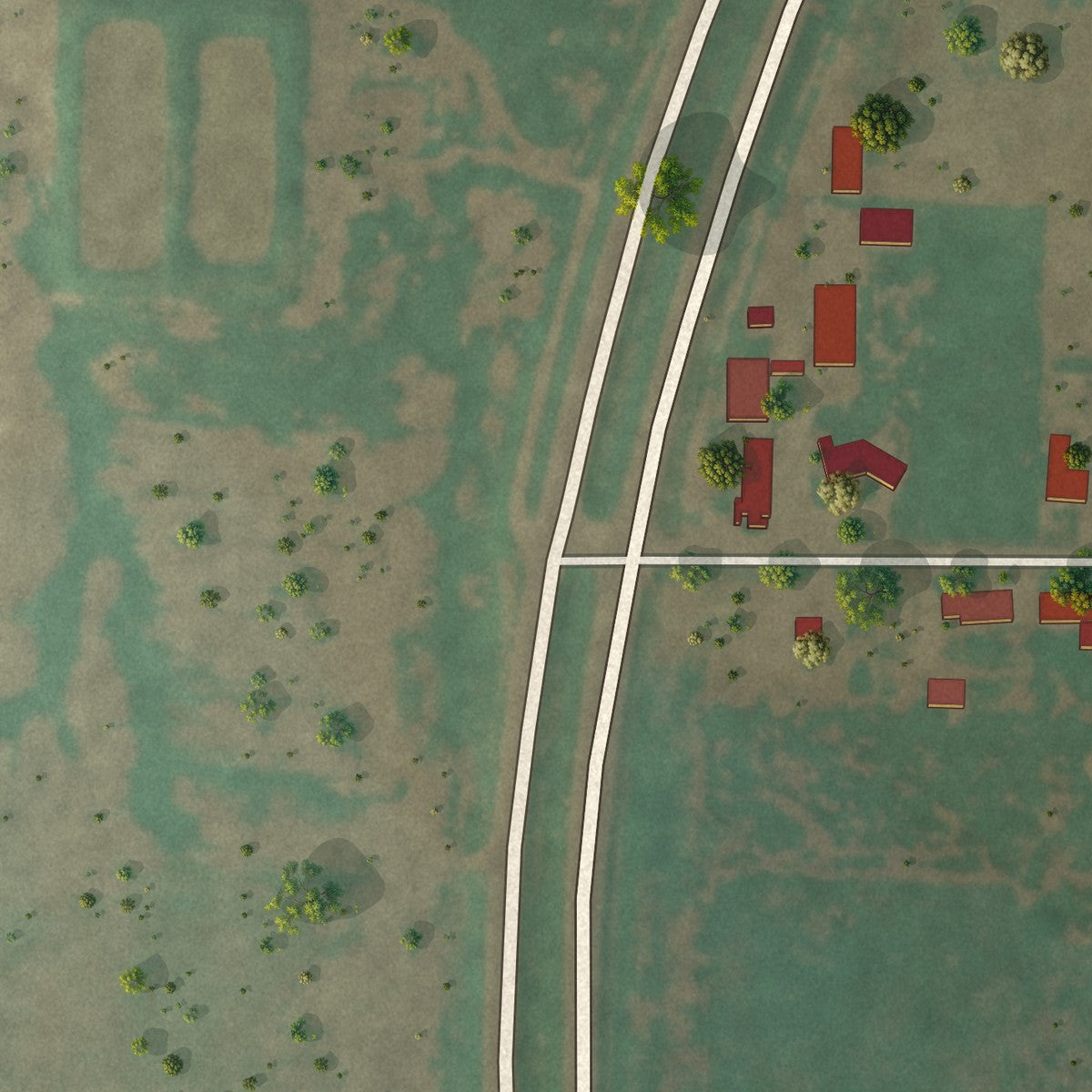 Second close-up of the map of Weinert, Texas print showing more streets and buildings