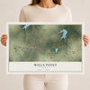 Map of Wills Point, Texas, 12 x 18 inch unframed archival matte print