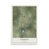 Map of Woodson, Texas, 12 x 18 inch unframed archival matte print