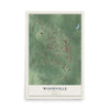 Map of Woodville, Texas, 12 x 18 inch unframed archival matte print