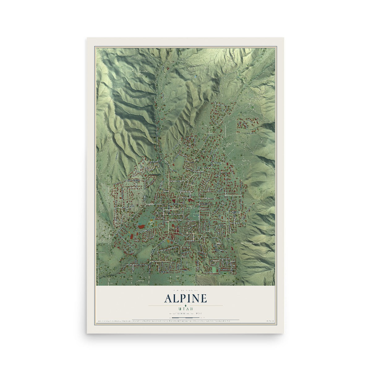 Map of Alpine, Utah, 12 x 18 inch unframed archival matte print