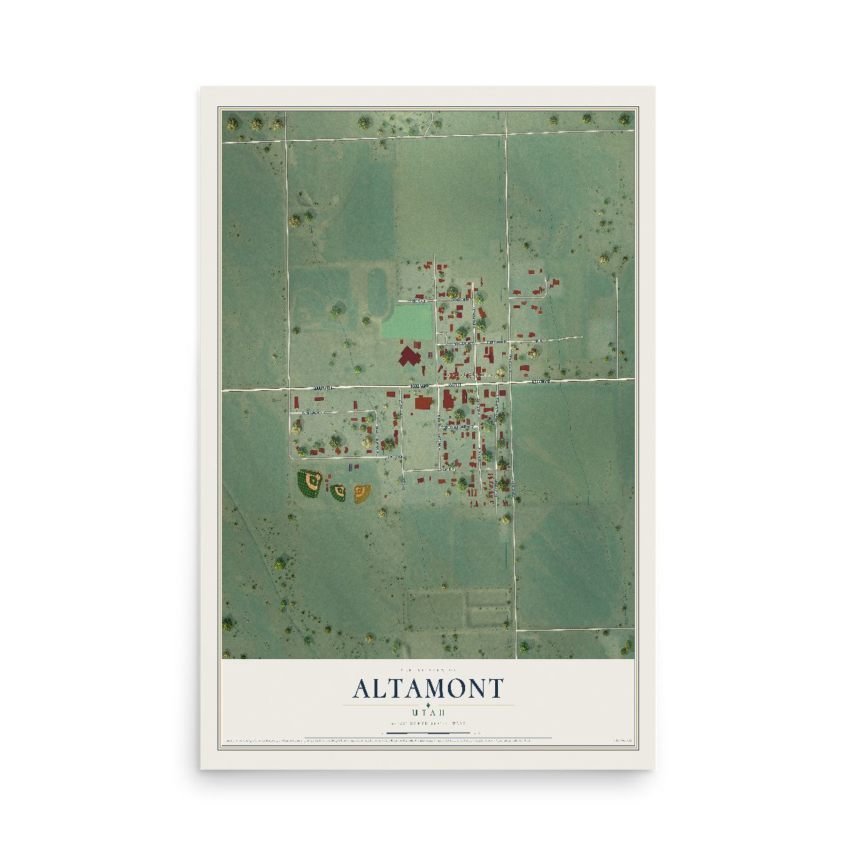 Map of Altamont, Utah, 12 x 18 inch unframed archival matte print