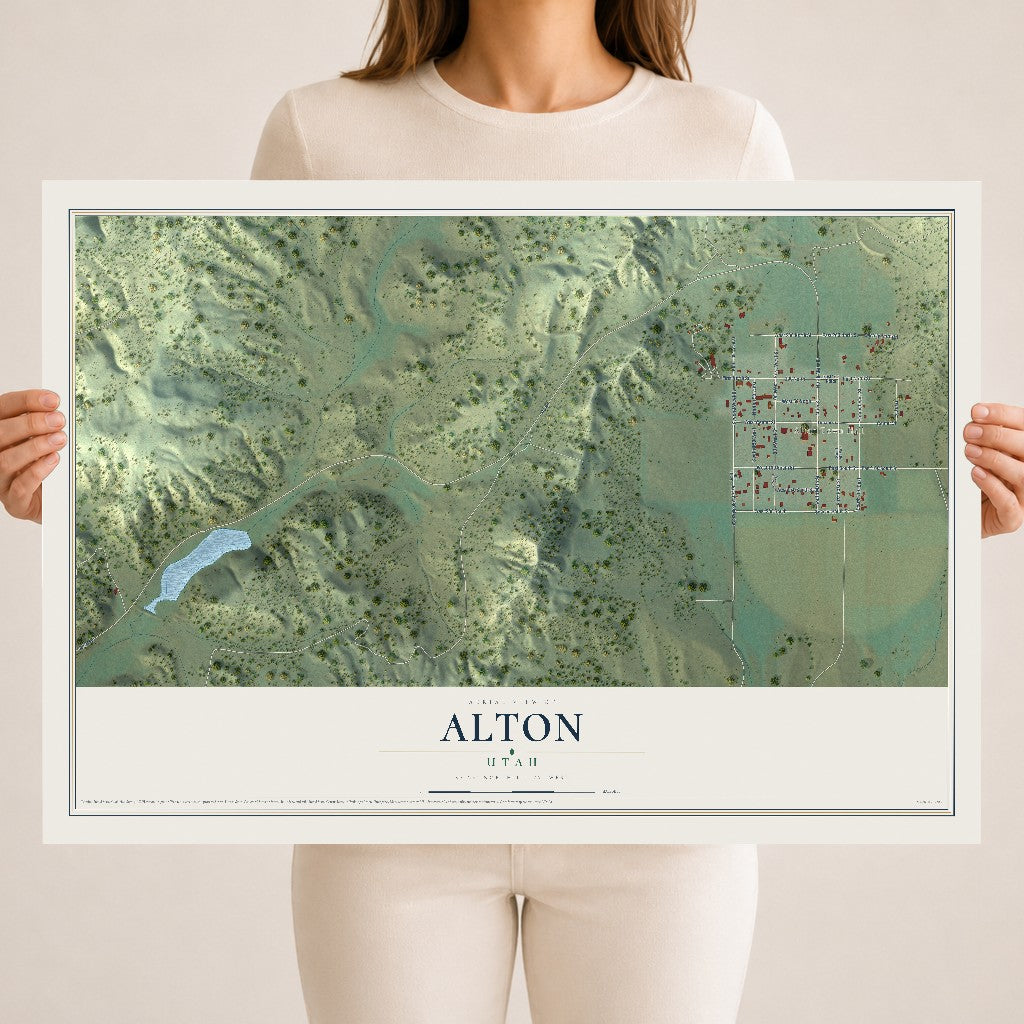 Map of Alton, Utah, 18 x 24 inch unframed archival matte print