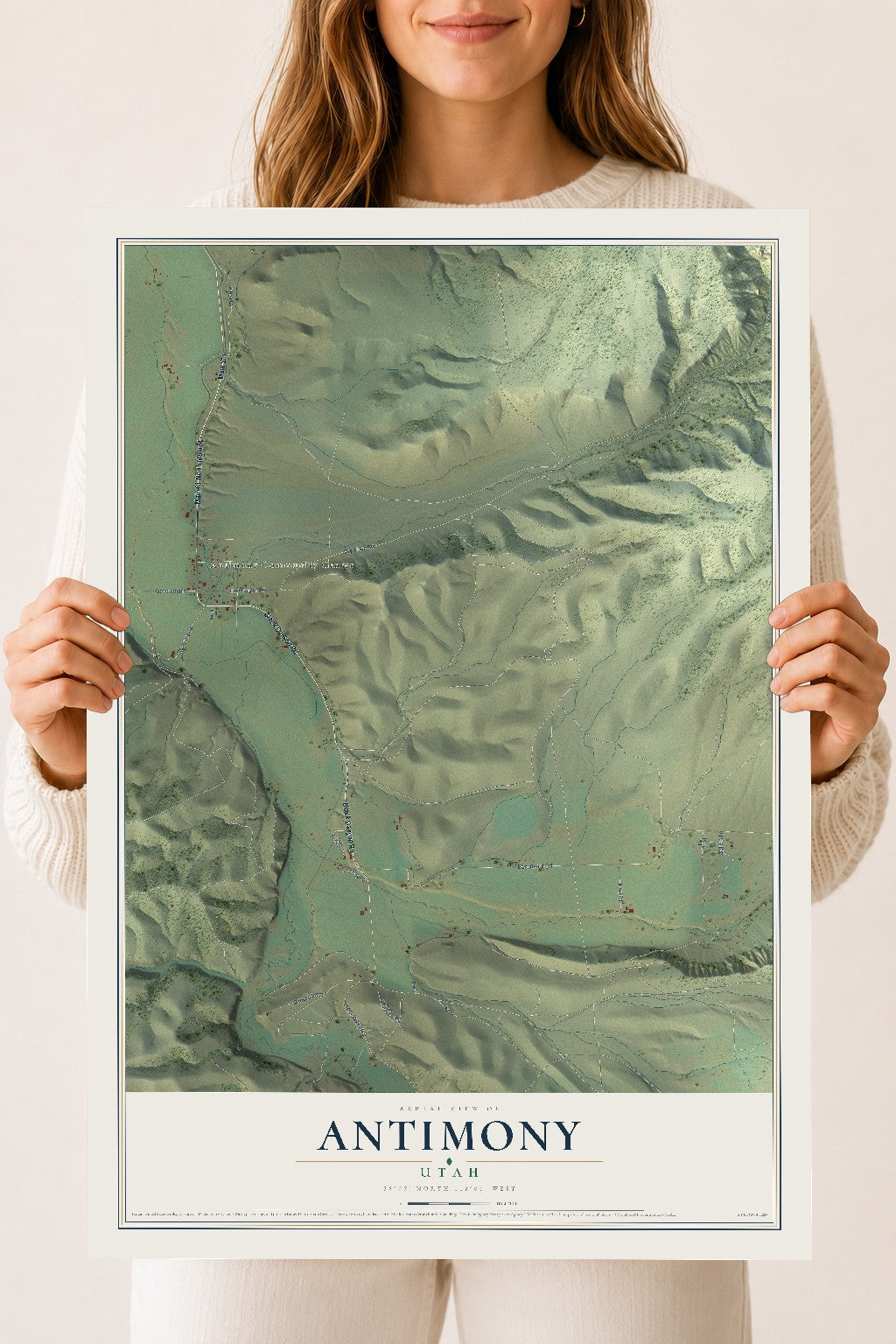 Map of Antimony, Utah, 18 x 24 inch unframed archival matte print
