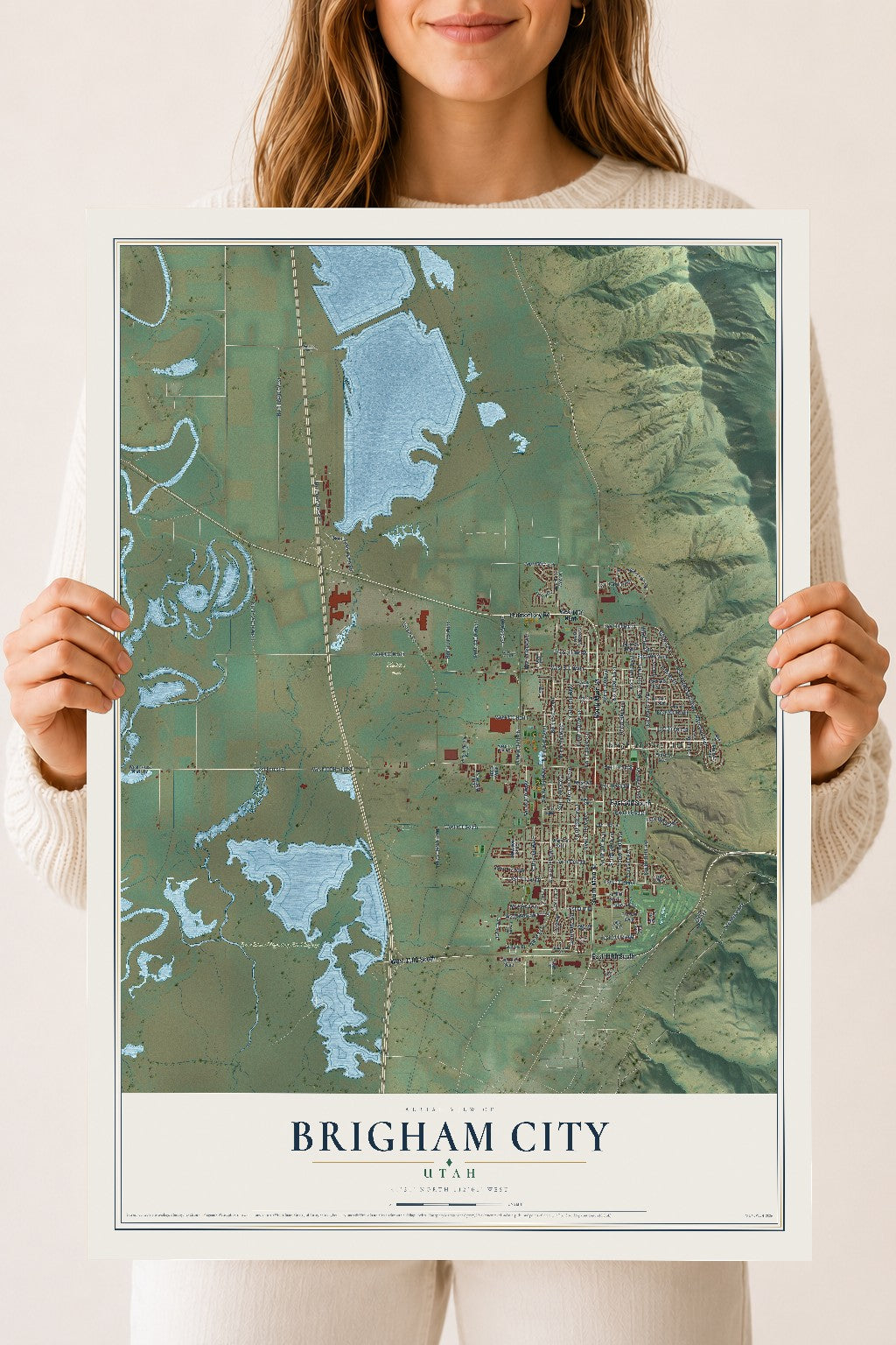 Map of Brigham City, Utah, 18 x 24 inch unframed archival matte print