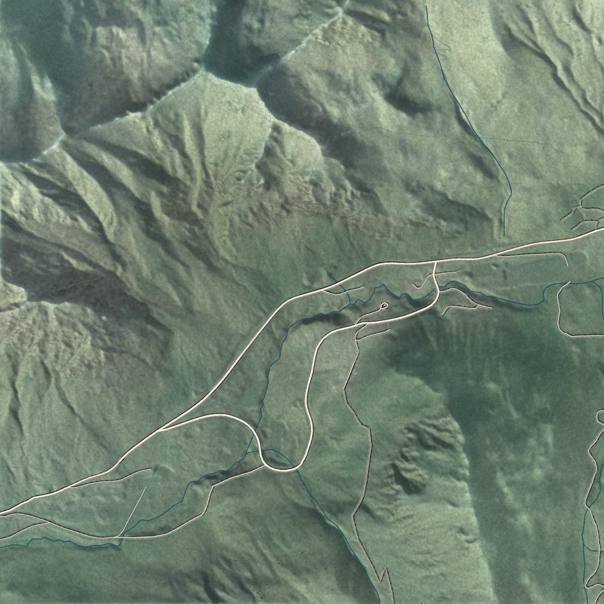Close-up of the map of Brighton, Utah print showing street and building detail