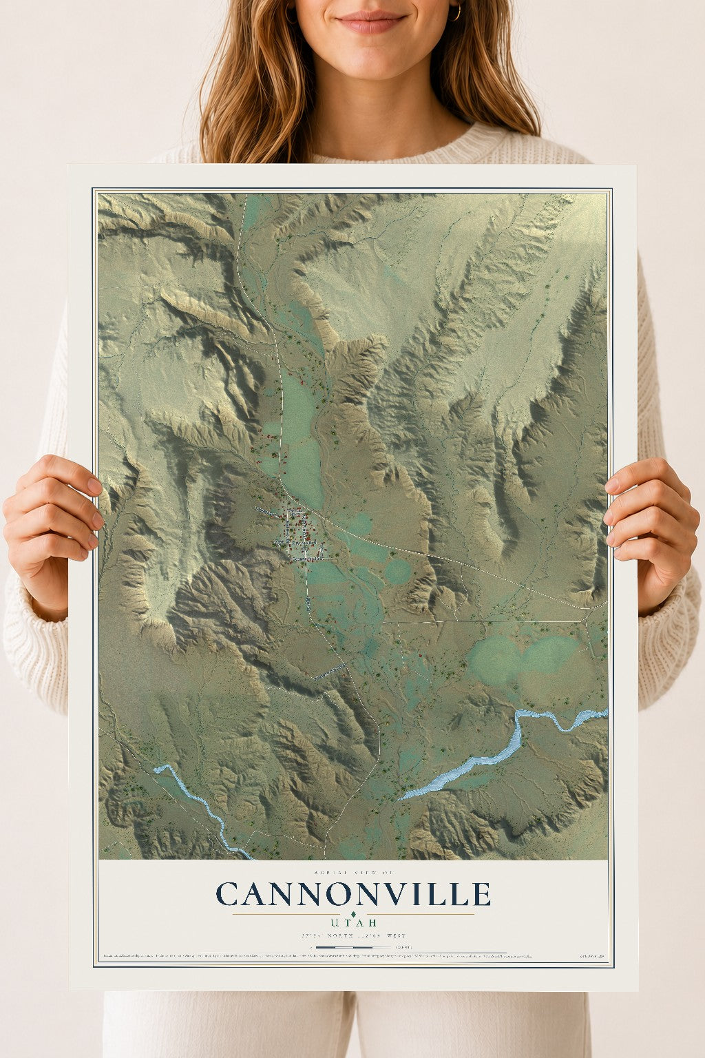 Map of Cannonville, Utah, 18 x 24 inch unframed archival matte print