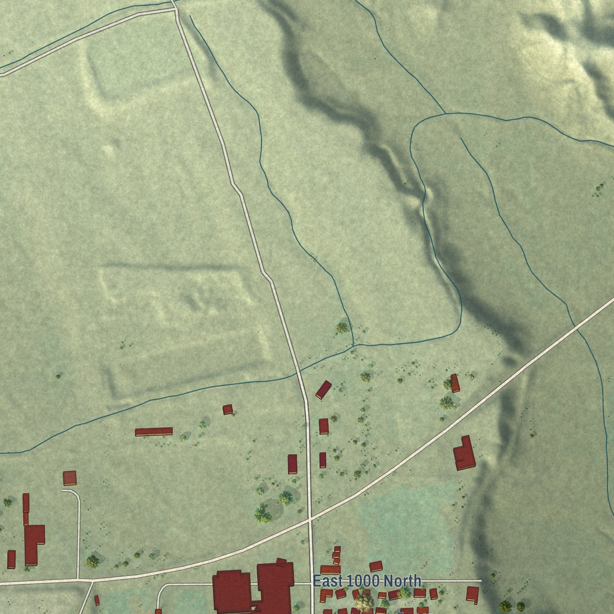 Second close-up of the map of Castle Dale, Utah print showing more streets and buildings