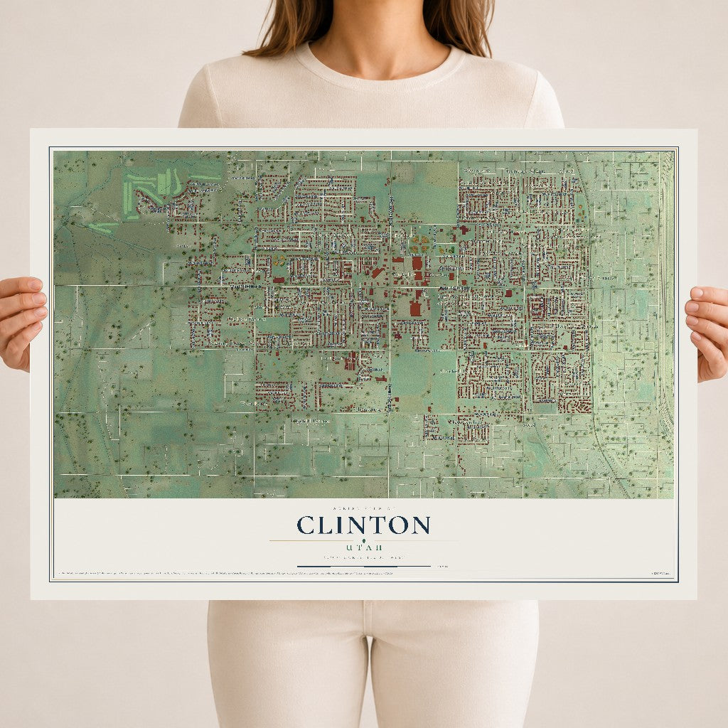 Map of Clinton, Utah, 18 x 24 inch unframed archival matte print
