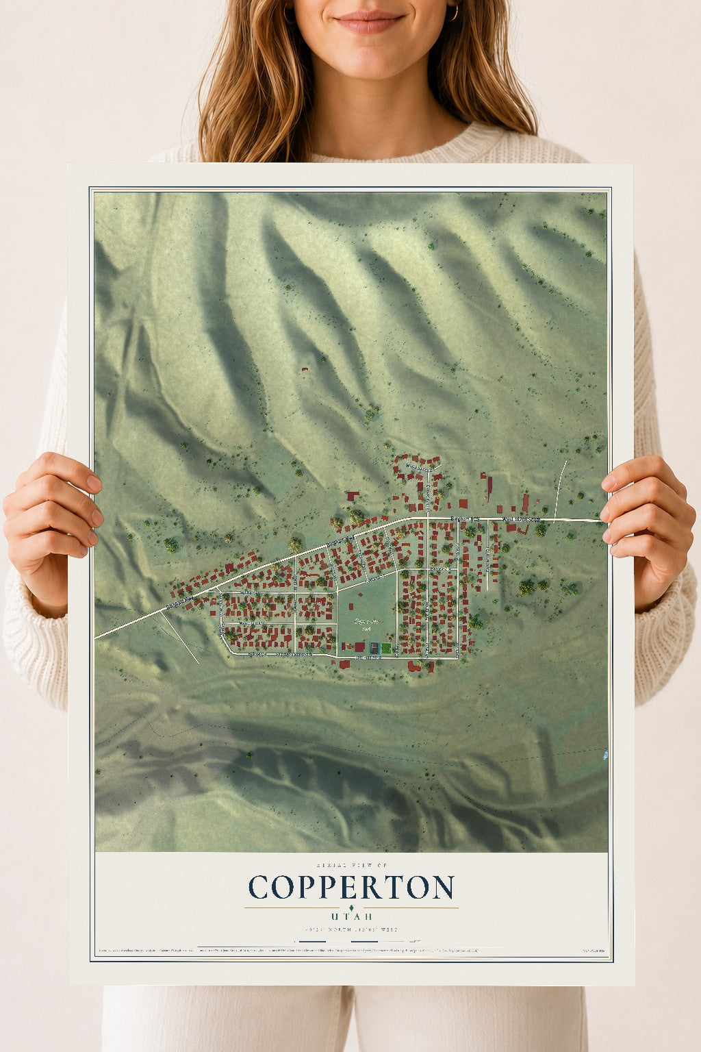 Map of Copperton, Utah, 18 x 24 inch unframed archival matte print