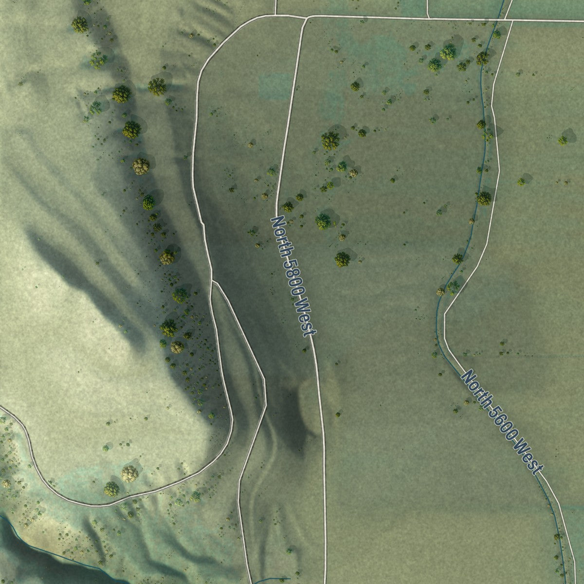 Second close-up of the map of Cornish, Utah print showing more streets and buildings