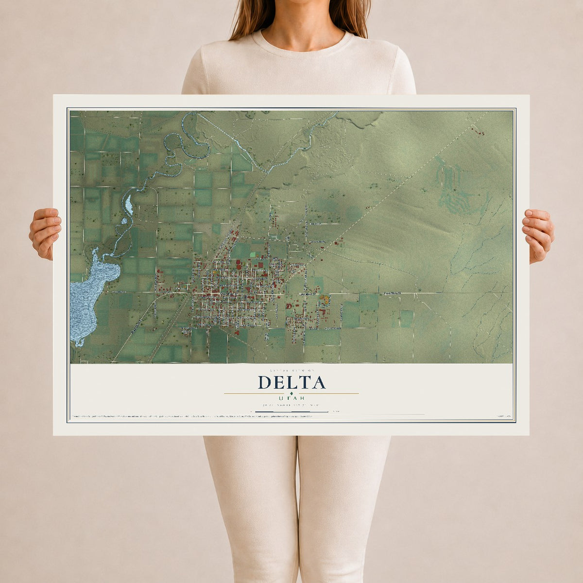 Map of Delta, Utah, 24 x 36 inch unframed archival matte print