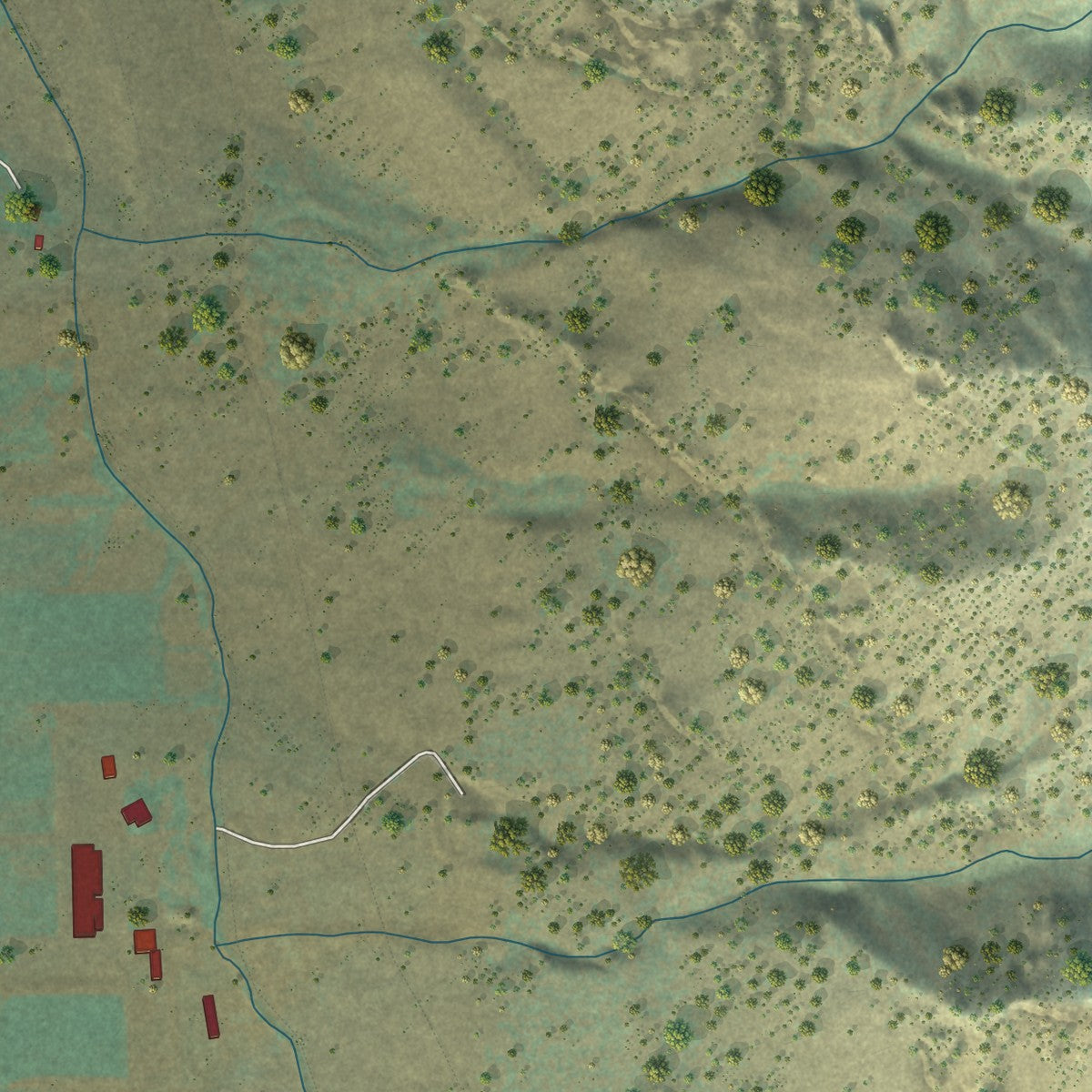 Close-up of the map of Deweyville, Utah print showing street and building detail