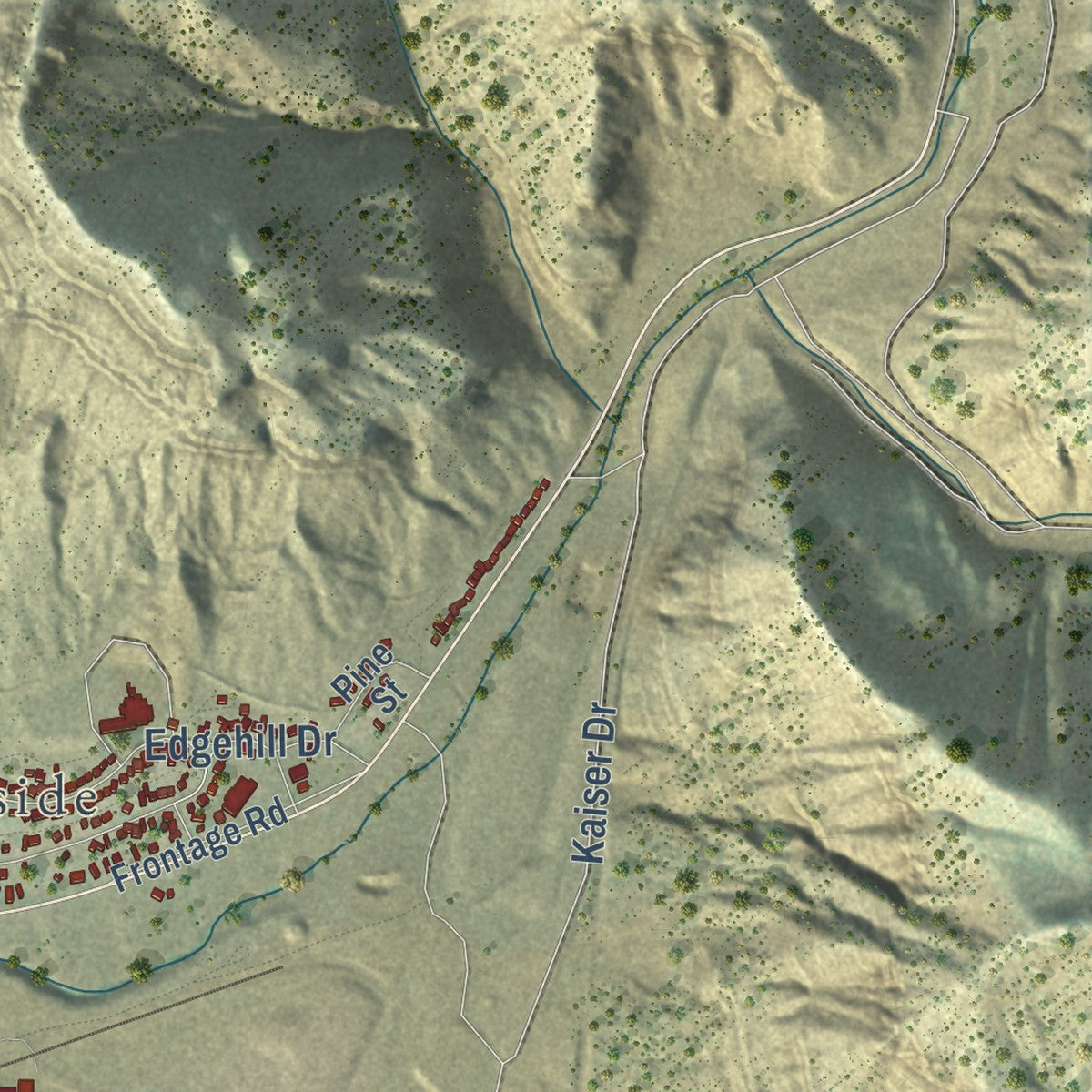 Close-up of the map of East Carbon, Utah print showing street and building detail