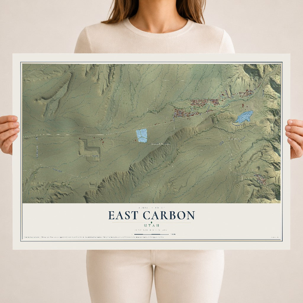 Map of East Carbon, Utah, 18 x 24 inch unframed archival matte print