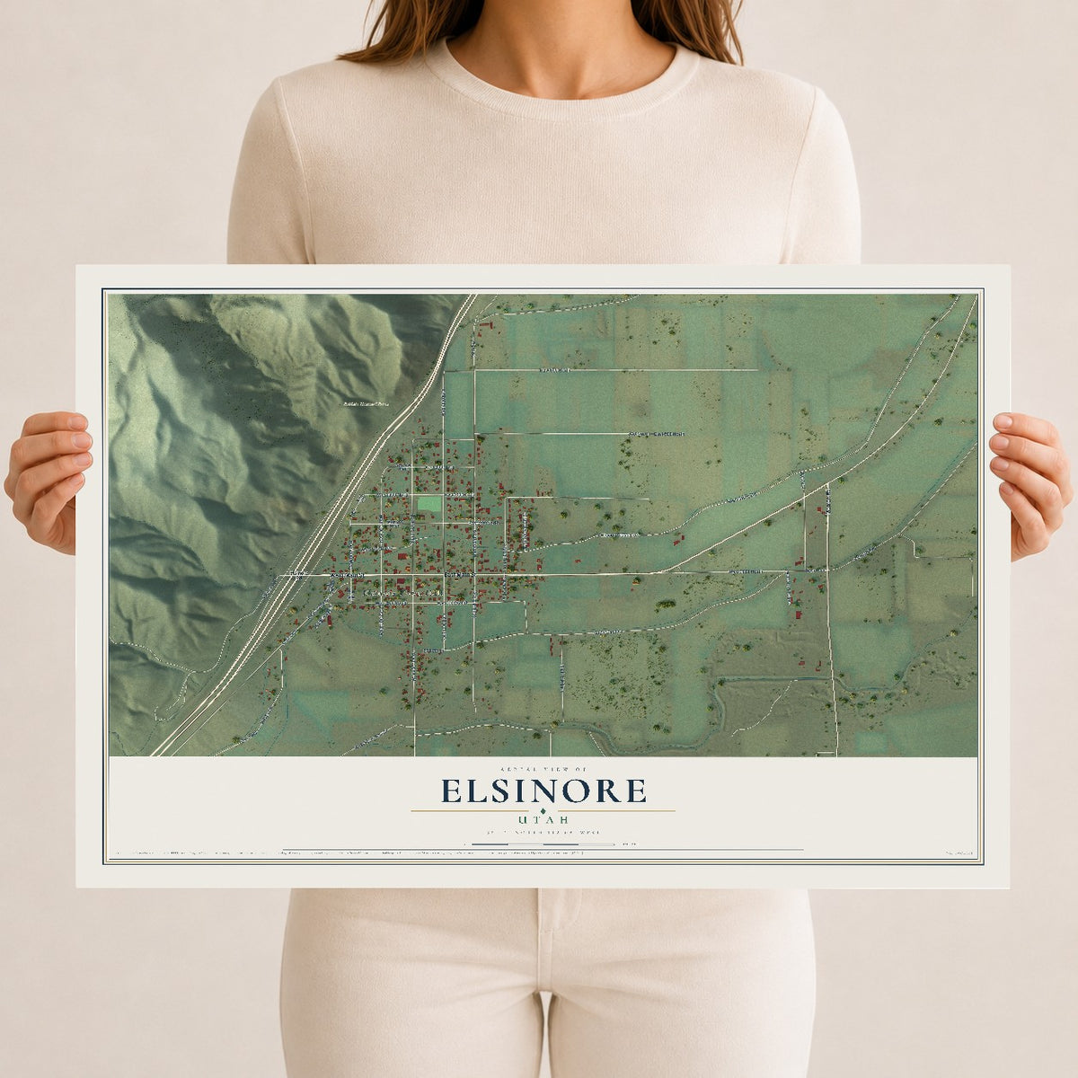 Map of Elsinore, Utah, 12 x 18 inch unframed archival matte print