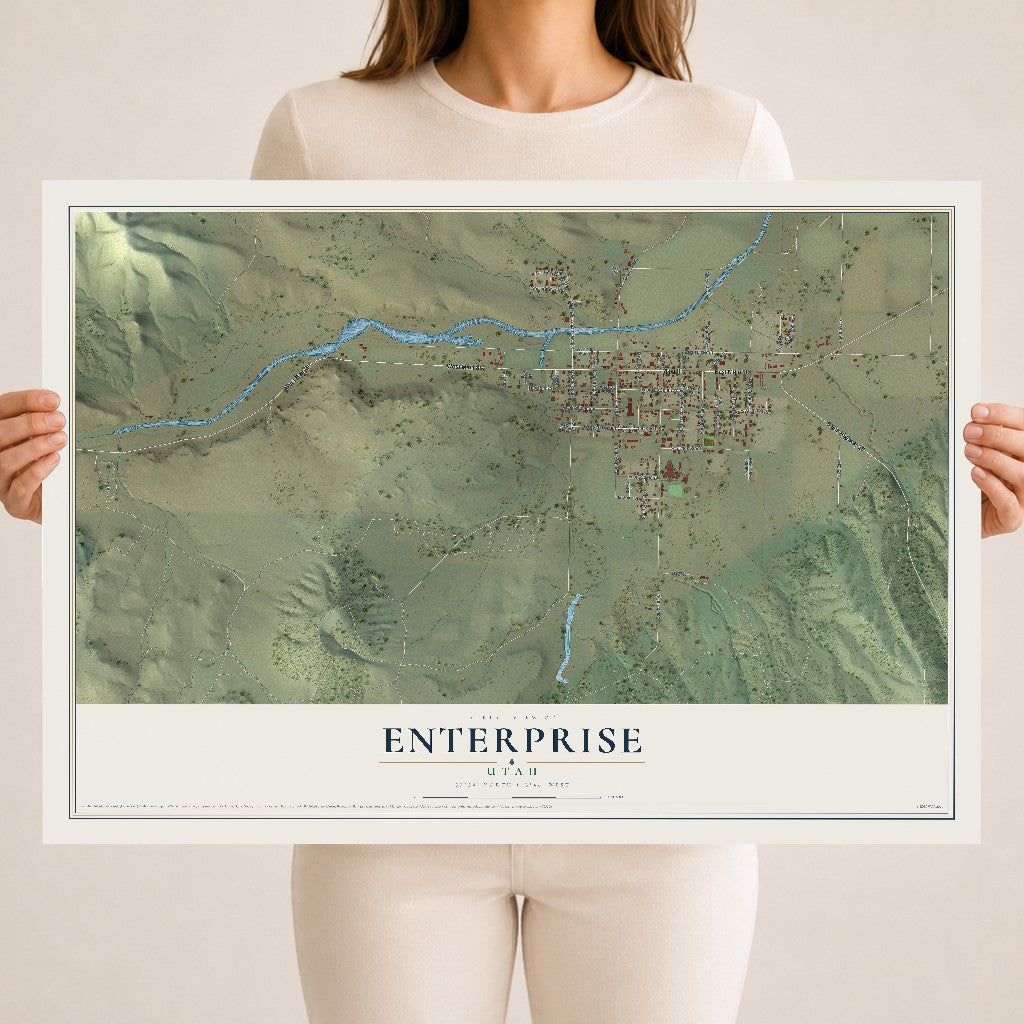 Map of Enterprise, Utah, 18 x 24 inch unframed archival matte print