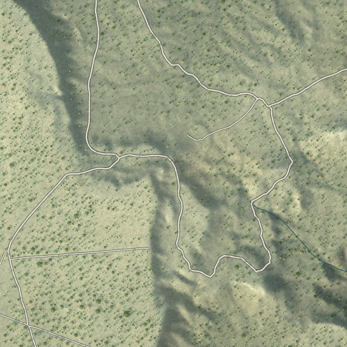 Second close-up of the map of Escalante, Utah print showing more streets and buildings