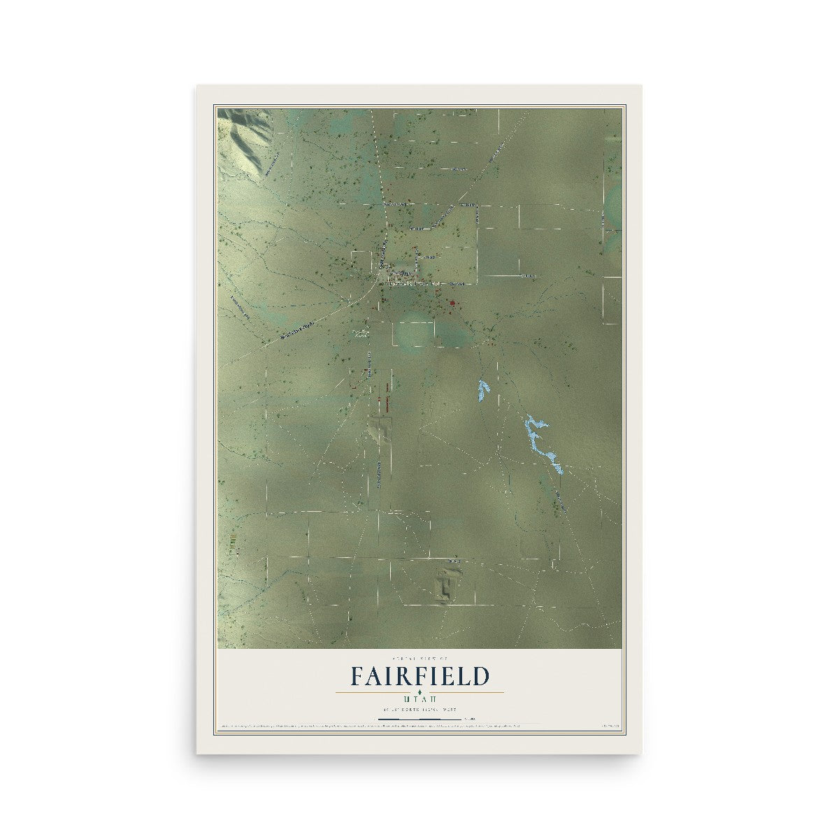 Map of Fairfield, Utah, 12 x 18 inch unframed archival matte print