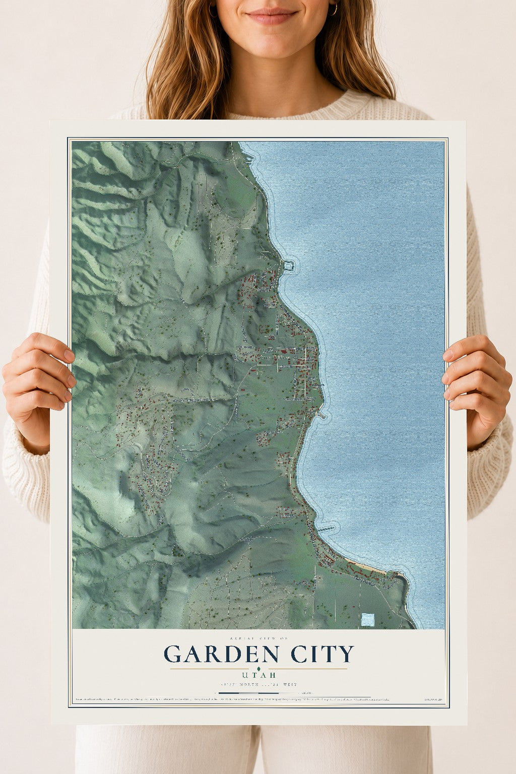 Map of Garden City, Utah, 18 x 24 inch unframed archival matte print