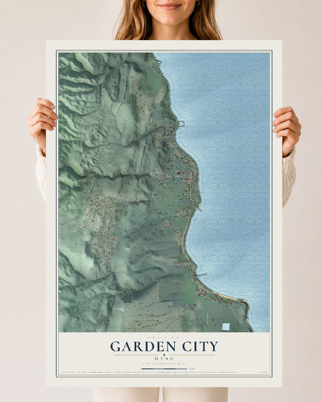Map of Garden City, Utah, 24 x 36 inch unframed archival matte print
