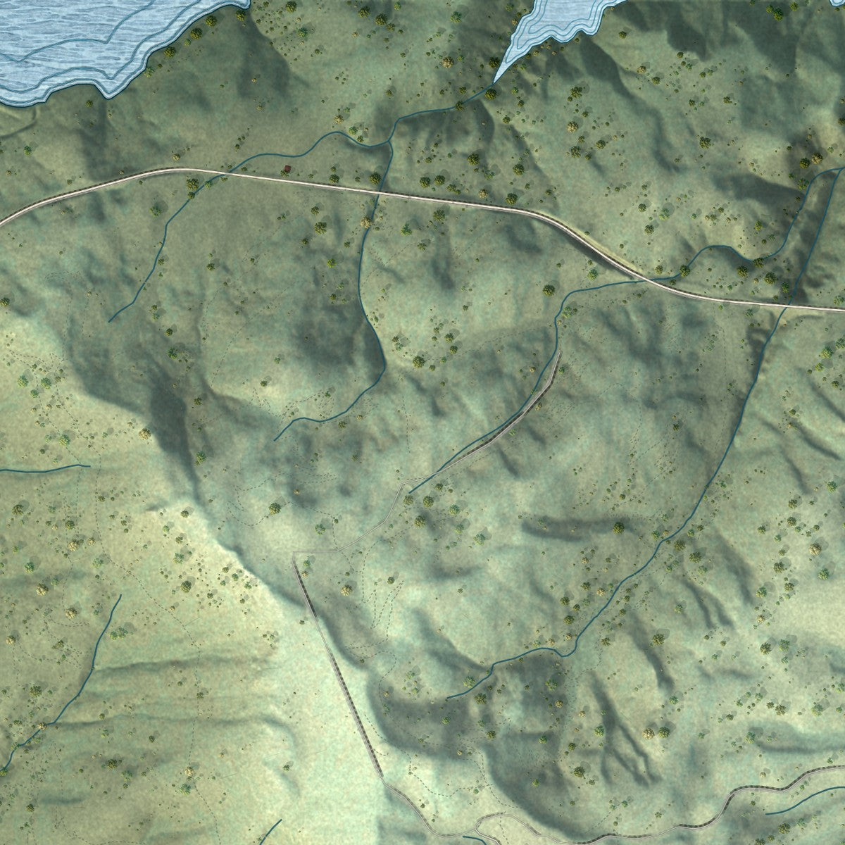 Second close-up of the map of Heber, Utah print showing more streets and buildings