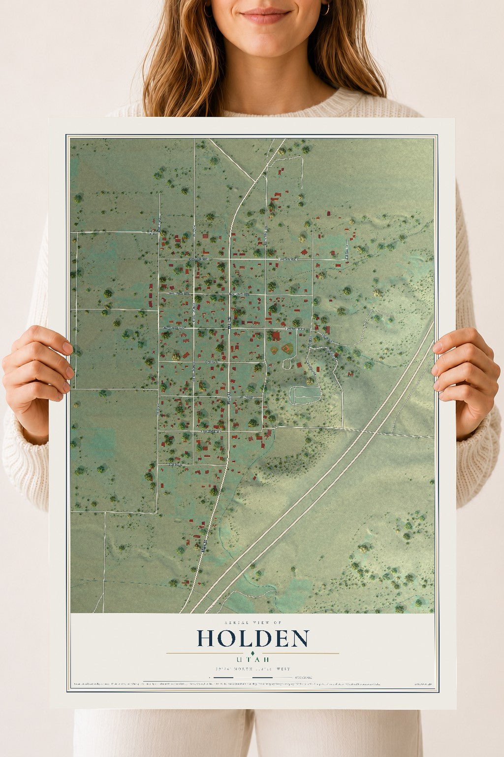 Map of Holden, Utah, 18 x 24 inch unframed archival matte print