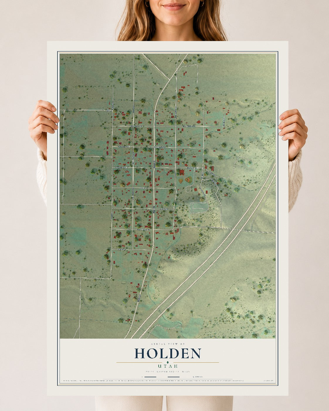 Map of Holden, Utah, 24 x 36 inch unframed archival matte print
