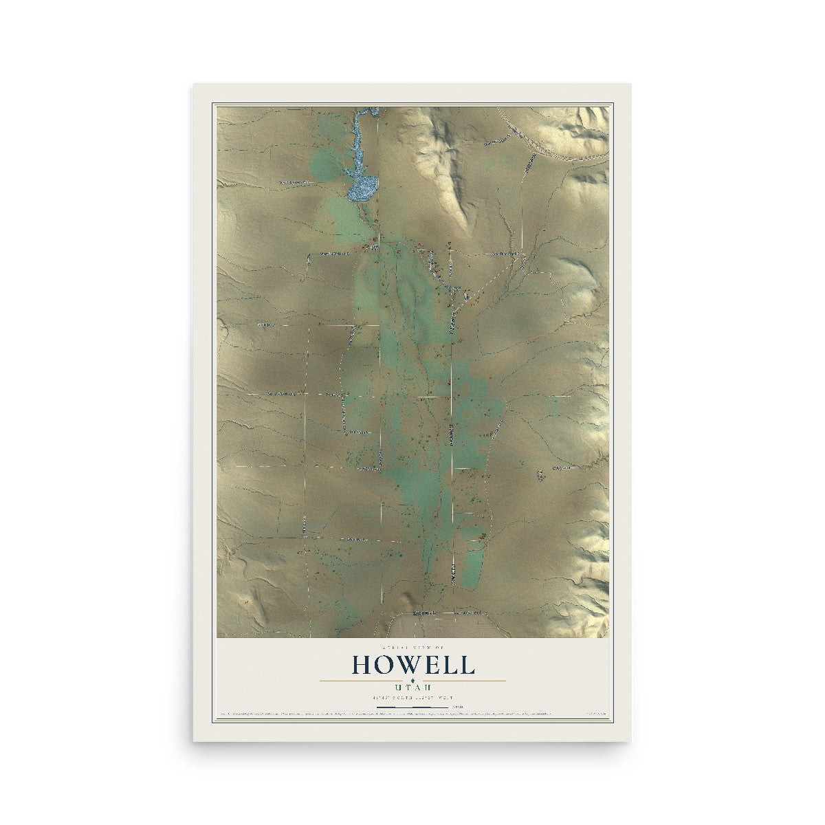 Map of Howell, Utah, 12 x 18 inch unframed archival matte print