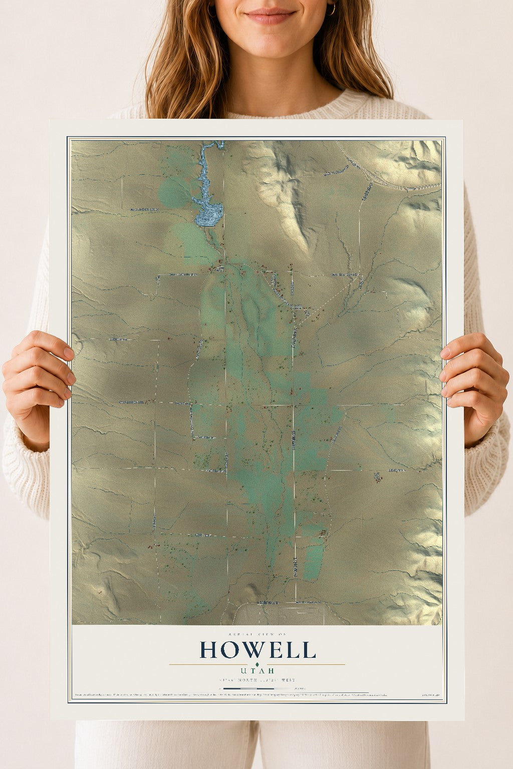Map of Howell, Utah, 18 x 24 inch unframed archival matte print