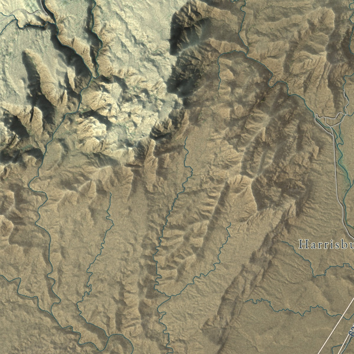 Second close-up of the map of Hurricane, Utah print showing more streets and buildings