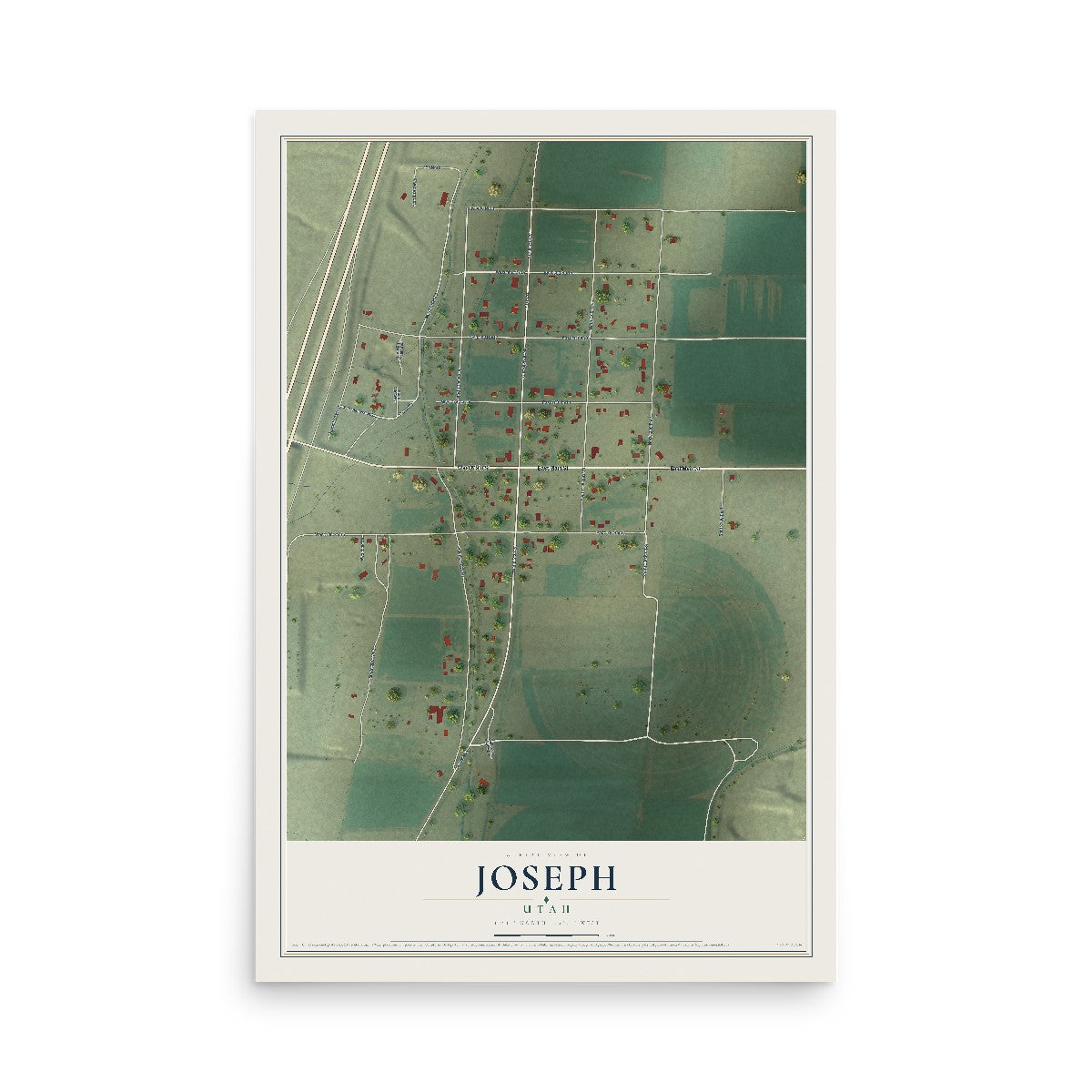 Map of Joseph, Utah, 12 x 18 inch unframed archival matte print