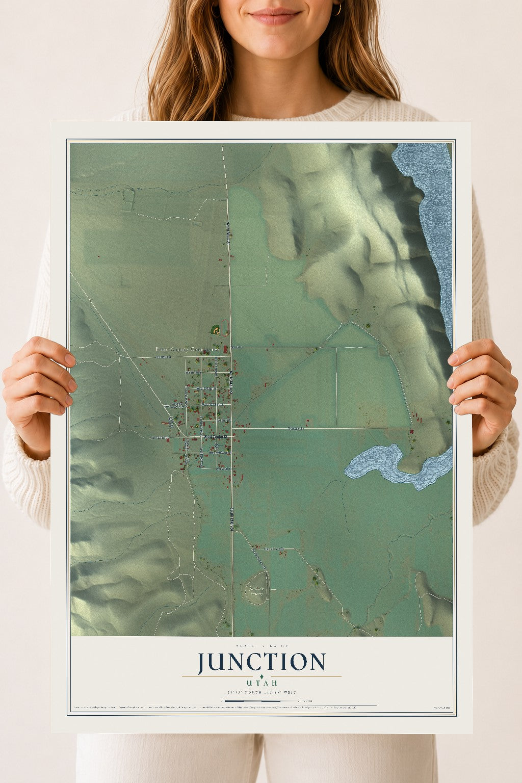 Map of Junction, Utah, 18 x 24 inch unframed archival matte print