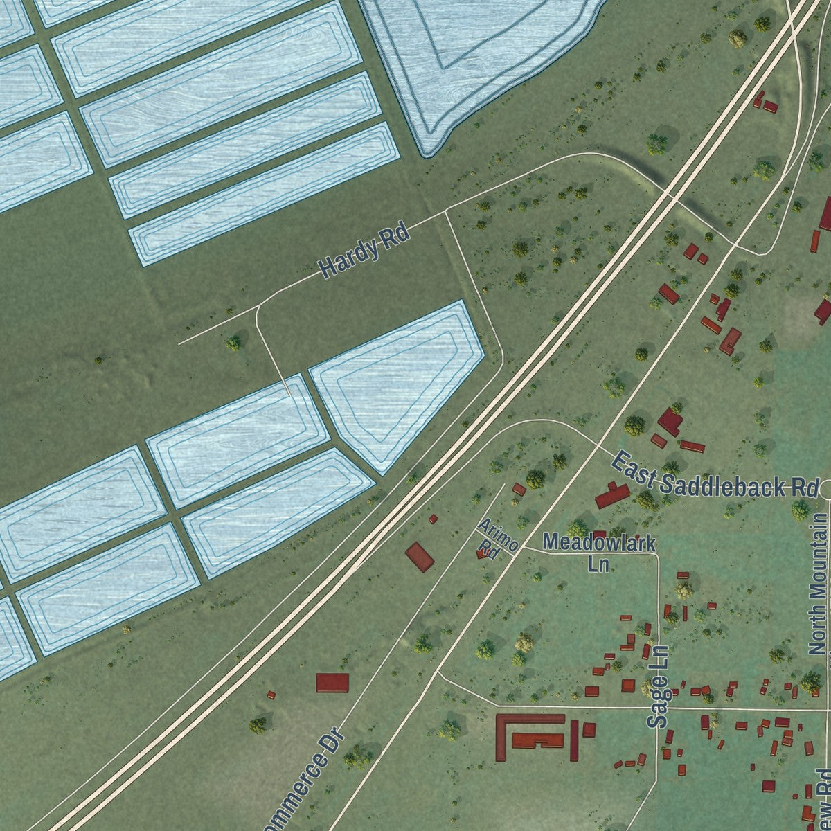 Second close-up of the map of Lake Point, Utah print showing more streets and buildings