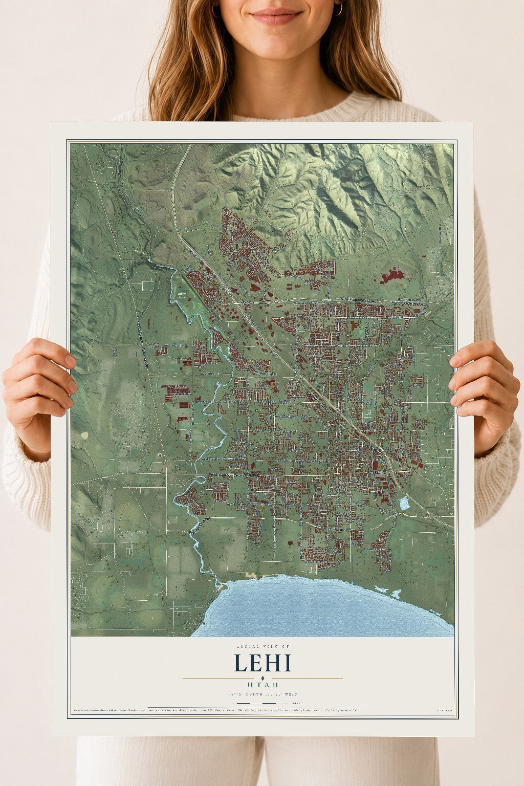 Map of Lehi, Utah, 18 x 24 inch unframed archival matte print